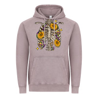 Vintage Zinc mardi gras chest sunflowers skeleton Vintage Hoodie - FaDigitalArtStudio