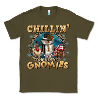 Army Green chillin with my gnomies Classic Tee - CowGirlArtShop