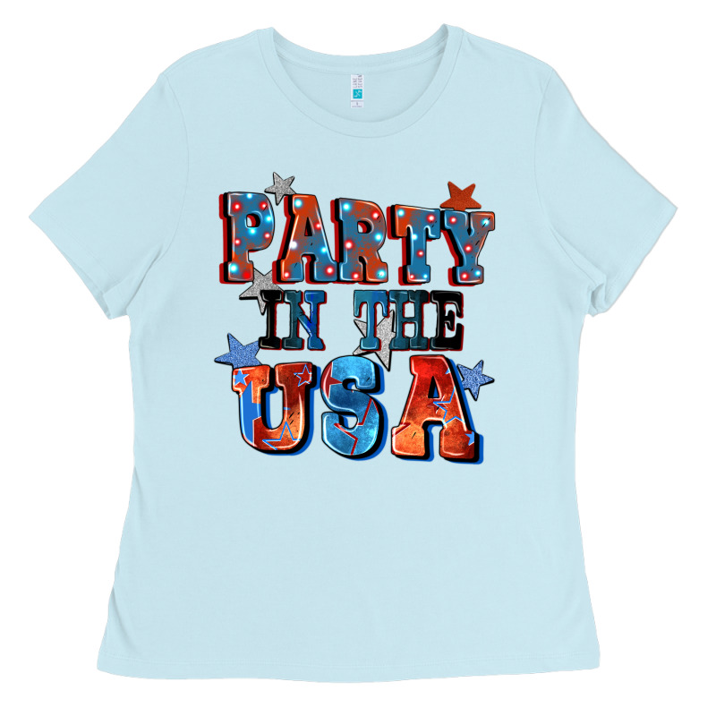 Party In The Usa 4th Of July Ladies Tee by CowGirlArtShop | Teevron