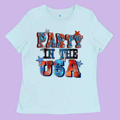Party In The Usa 4th Of July Ladies Tee Designed By Cowgirlartshop