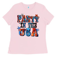 Bubblegum Pink Party in the usa 4th of july Ladies Tee - CowGirlArtShop
