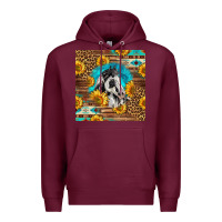 Burgundy western paint horse Premium Hoodie - LillyAllenDesigns