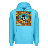 Ocean Blue western paint horse Premium Hoodie - LillyAllenDesigns
