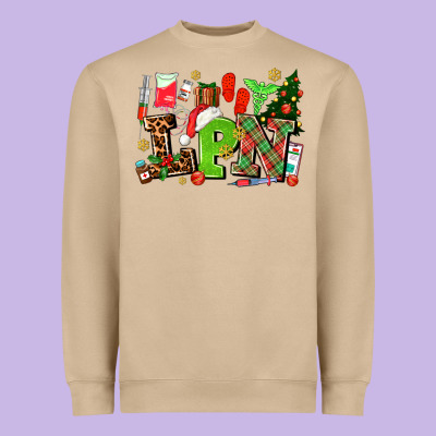 Lpn Christmas Nurse With Heavyweight Sweatshirt Designed By Adodesignshop