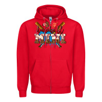 Red baseball mini Zipper Hoodie - AdoDesignShop