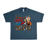 Midnight Navy I Run On Coffee And Soccer Frappe Urban Heavy Tee - FaDigitalArtStudio