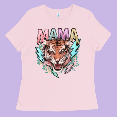 Mama Tiger Lightning Bolt Ladies Tee Designed By Howdyjamesfarm
