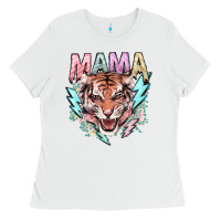 White Mama tiger lightning bolt Ladies Tee - HowdyJamesFarm