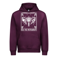 Mauve Wine womens hex the patriarchy uterus tarot card halloween feminist t shirt Urban Hoodie - maiPhamDesign