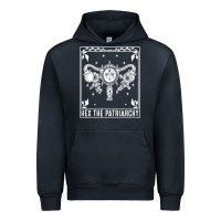Navy womens hex the patriarchy uterus tarot card halloween feminist t shirt Urban Hoodie - maiPhamDesign