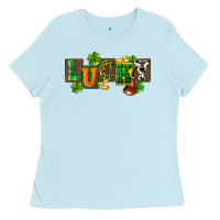 Baby Blue Western lucky St. Patrick's Day Ladies Tee - CowGirlArtShop