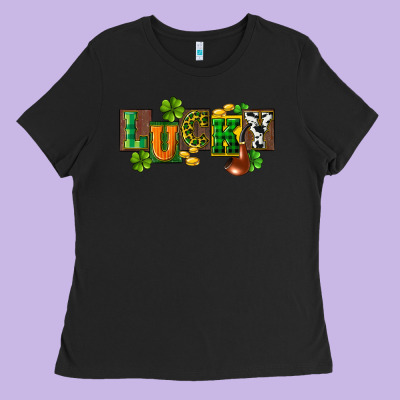 Western Lucky St. Patrick's Day Ladies Tee Designed By Cowgirlartshop