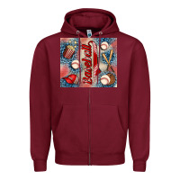 Burgundy baseball Zipper Hoodie - AdoDesignShop