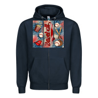 Navy baseball Zipper Hoodie - AdoDesignShop