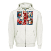 Oatmeal Heather baseball Zipper Hoodie - AdoDesignShop