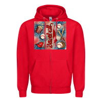 Red baseball Zipper Hoodie - AdoDesignShop