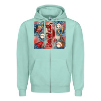 Seafoam baseball Zipper Hoodie - AdoDesignShop