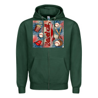 Sports Green baseball Zipper Hoodie - AdoDesignShop
