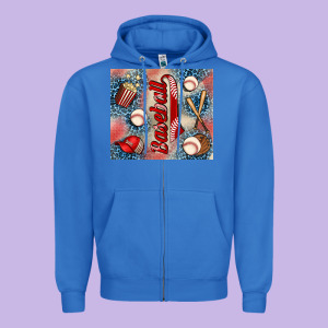 Baseball Zipper Hoodie Designed By Adodesignshop
