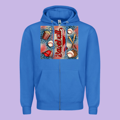 Baseball Zipper Hoodie Designed By Adodesignshop
