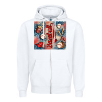 White baseball Zipper Hoodie - AdoDesignShop