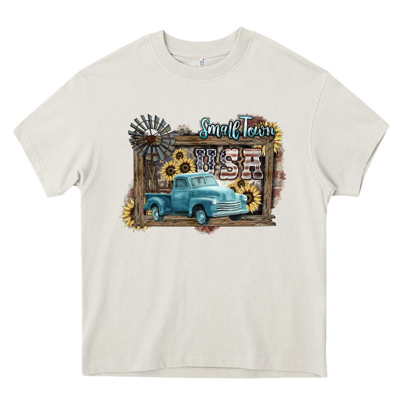 Small Town Usa Truck 4th Of July Heavy Core Tee by HowdyJamesFarm | Teevron