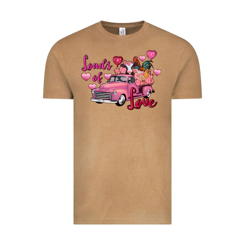 Loads Of Love Valentine's Day Farm Truck Vintage Tee by FaDigitalArtStudio | Teevron