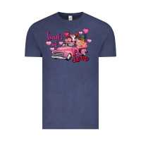 Vintage Denim Loads of love Valentine's Day farm truck Vintage Tee - FaDigitalArtStudio