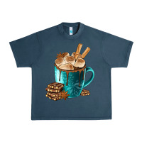Midnight Navy Chocolate And Coffee Urban Heavy Tee - FaDigitalArtStudio