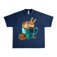 Navy Chocolate And Coffee Urban Heavy Tee - FaDigitalArtStudio