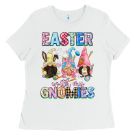 White Easter with my gnomies  Easter Day Ladies Tee - CowGirlArtShop