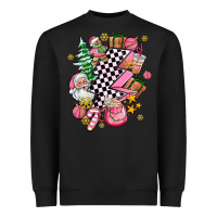 Black pink christmas lightning bolt Heavyweight Sweatshirt - AdoDesignShop