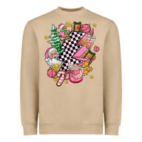 Mushroom pink christmas lightning bolt Heavyweight Sweatshirt - AdoDesignShop