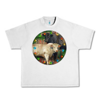 Lunar Rock Christmas Charolais Bull And Black Angus Bull Urban Heavy Tee - RanaPortraitStore