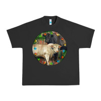 Pigment Black Christmas Charolais Bull And Black Angus Bull Urban Heavy Tee - RanaPortraitStore