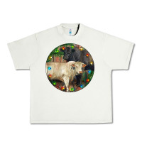 Pistachio Christmas Charolais Bull And Black Angus Bull Urban Heavy Tee - RanaPortraitStore