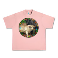 Salmon Christmas Charolais Bull And Black Angus Bull Urban Heavy Tee - RanaPortraitStore