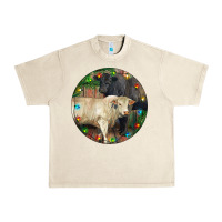 Sandshell Christmas Charolais Bull And Black Angus Bull Urban Heavy Tee - RanaPortraitStore