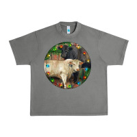 Tornado Christmas Charolais Bull And Black Angus Bull Urban Heavy Tee - RanaPortraitStore