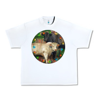 White Christmas Charolais Bull And Black Angus Bull Urban Heavy Tee - RanaPortraitStore