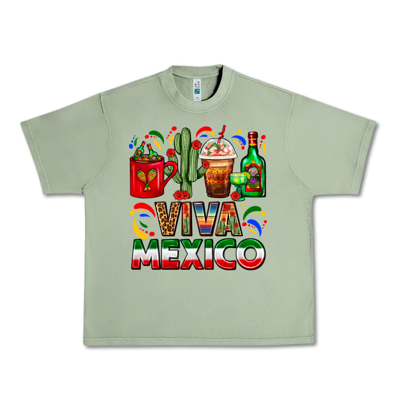 Viva Mexico Coffee Cups With Cactus And Tequila Urban Heavy Tee by FaDigitalArtStudio | Teevron