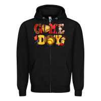 Black game day softball Zipper Hoodie - AdoDesignShop