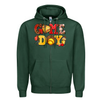 Sports Green game day softball Zipper Hoodie - AdoDesignShop