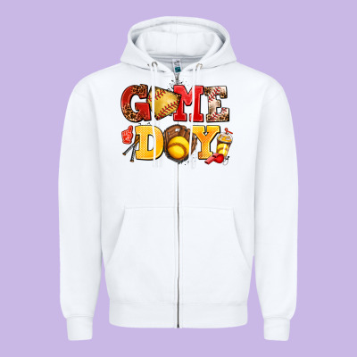 Game Day Softball Zipper Hoodie Designed By Adodesignshop