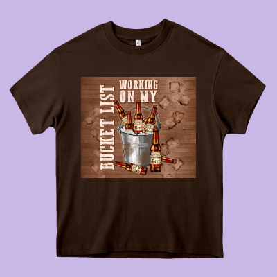 Working On My Bucket List Heavy Core Tee Designed By Tumblerdesignbyshophia