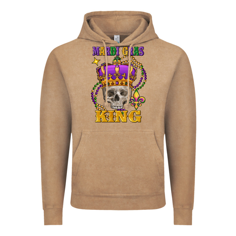 Skull Mardi Gras King Vintage Hoodie by FaDigitalArtStudio | Teevron