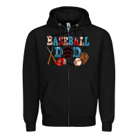 Black baseball dad Zipper Hoodie - AdoDesignShop