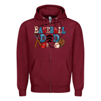 Burgundy baseball dad Zipper Hoodie - AdoDesignShop