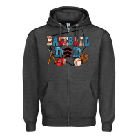 Charcoal Heather baseball dad Zipper Hoodie - AdoDesignShop