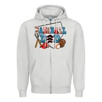 Dove Grey baseball dad Zipper Hoodie - AdoDesignShop